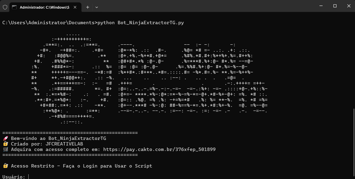 Print List Bot Example Bot_NinjaExtractorTG